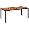 vidaXL Vrtni stol s drvenom pločom crni 190 x 90 x 75 cm od poliratana