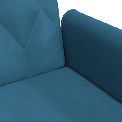 vidaXL Kauč na razvlačenje s naslonima za ruke plavi baršunasti