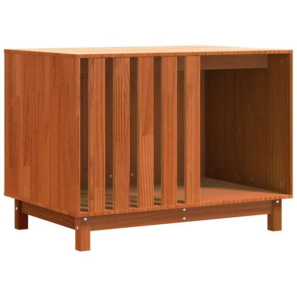vidaXL Kućica za pse Vosak smeđa 90 x 60 x 67 cm Čvrsto borovo drvo