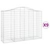 vidaXL Lučne gabionske ko&scaron;are 9 kom 200x50x140/160cm pocinčano željezo