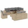 vidaXL 9-dijelni set vrtnih sofa s jastucima bež od poliratana