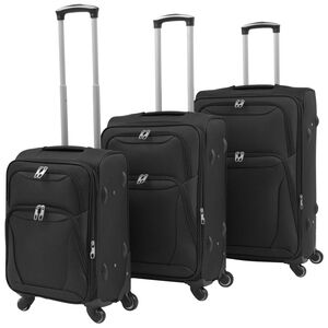 vidaXL 3-Dijelni Set Mekanih Kofera Crni