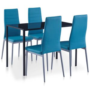 vidaXL Petodijelni blagovaonski set plavi