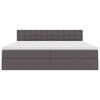 vidaXL Krevet s madracem i skladi&scaron;tem Siva 200 x 200 cm Lažna koža