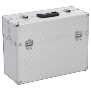 vidaXL Kovčeg za alat 47x36x20 cm srebrni aluminijski