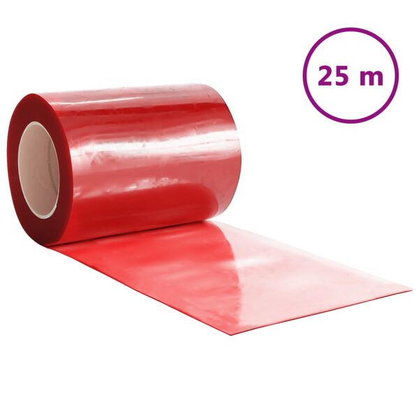vidaXL Zavjesa za vrata crvena 300 mm x 2,6 mm 25 m PVC