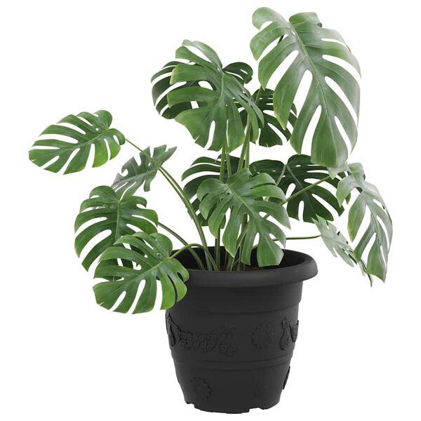 vidaXL Okrugla saksija za cveće 24 pcs Crna &Oslash; 26 x 21.5 cm Plastika