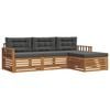 vidaXL Set vanjskih sofa 4 kom. Prirodna i antracit
