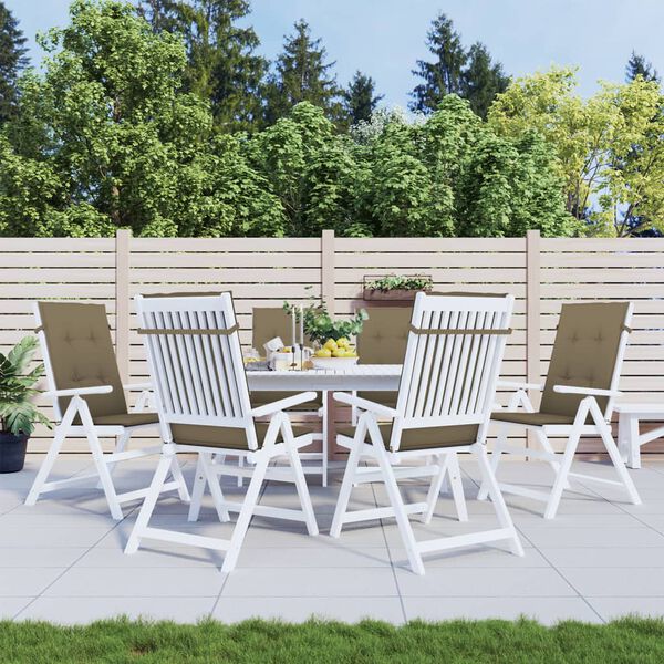 vidaXL Jastuci za stolice 6 kom prošarano smeđesivi 120x50x4cm tkanina