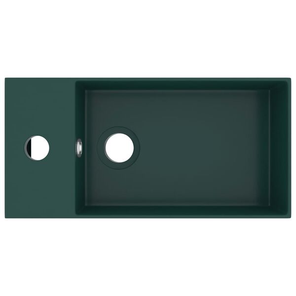 vidaXL Kupaonski umivaonik keramički tamnozeleni