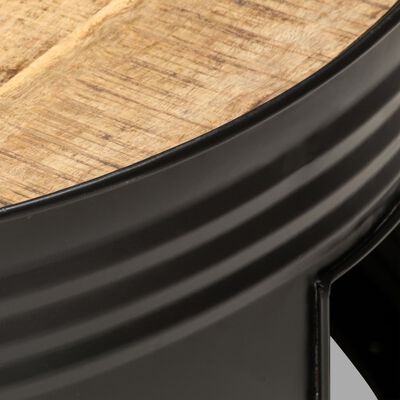 vidaXL Stolić za kavu crni 68x68x36 cm od grubog masivnog drva manga