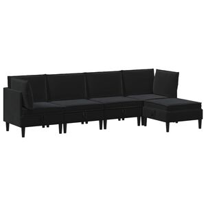 vidaXL Set namje&scaron;taja za dnevni boravak 5 kom. Crna Bar&scaron;un