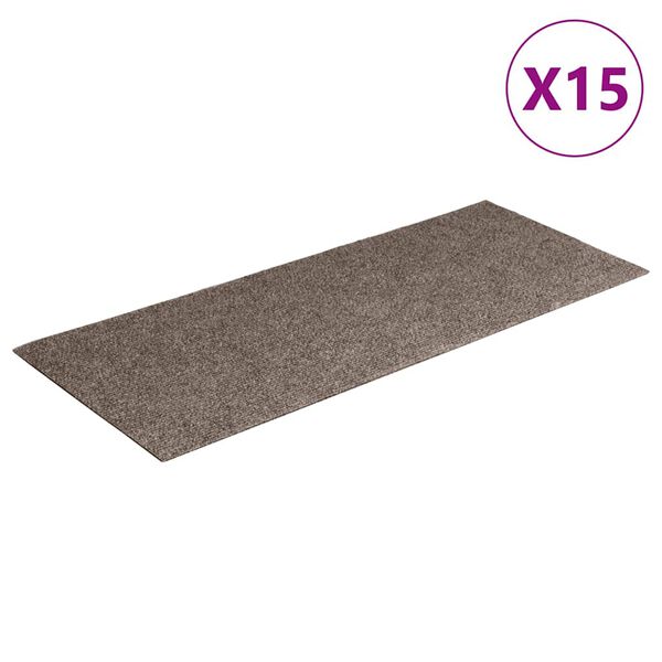 vidaXL Prostirke za stepenice samoljepljive 15 kom 60x25 cm bež pravokutne