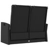 vidaXL Nagibna vrtna klupa s jastucima crna 118 cm od poliratana