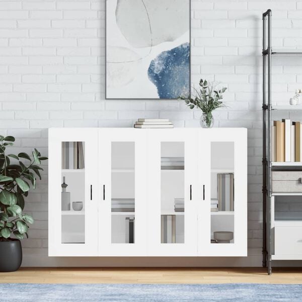 vidaXL Zidni ormarići 2 kom bijeli od konstruiranog drva