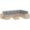 vidaXL 9-dijelni set vrtnih sofa s jastucima bež od poliratana