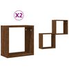 vidaXL Zidne kockaste police 2 kom smeđi hrast 30x15x30 cm