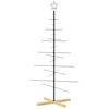 vidaXL Metalno božićno drvce s drvenim stalkom crno 150 cm