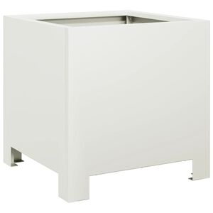 vidaXL Vrtna sadilica bijela 30x30x30 cm čelična