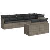 vidaXL 8-dijelni set vrtnih sofa od poliratana s jastucima sivi