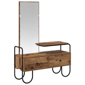 vidaXL Toaletni stol Staro drvo 100 x 36,5 x 136 cm Konstruirano drvo