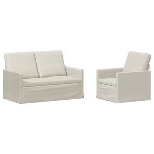 vidaXL Set sofe 2 pcs Krem Bar&scaron;un