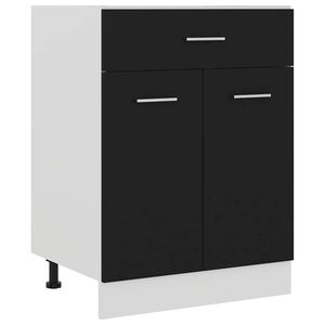 vidaXL Ormarić s donjim ladicama "Lyon" Crni 60x46x81,5 cm Konstruirano drvo