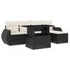 vidaXL 6-dijelni set vrtnih sofa s jastucima crni od poliratana
