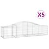vidaXL Lučne gabionske ko&scaron;are 5 kom 200x50x40/60 cm pocinčano željezo