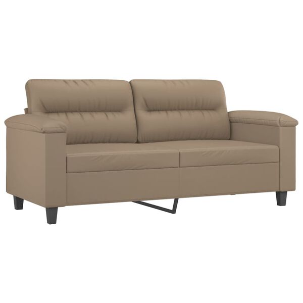 vidaXL 2-dijelni set sofa s jastucima boja cappuccina od umjetne kože