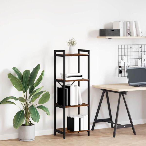 vidaXL Polica Dimljeni hrast 40 x 30 x 85 cm Konstruirano drvo