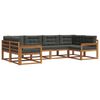 vidaXL Set vanjskih sofa s jastukom 6 pcs Prirodna i antracit