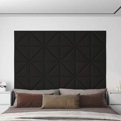 vidaXL Zidne ploče od tkanine 12 kom crne 30x30 cm 0,54 m²