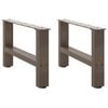 vidaXL Noge za klub stolić prirodni čelik 2 kom 50 x (30-31) cm čelik
