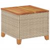 vidaXL Vrtni stol bež 45 x 45 x 37 cm od poliratana i bagremovog drva