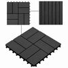 vidaXL Pločice za decking 11 pcs Crna 30 x 30 cm Drvoplastična smjesa