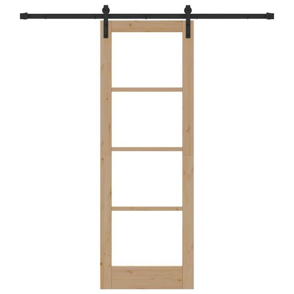 vidaXL Klizna vrata ORKDAL Prirodna i crna 73,5 x 211 cm