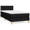 vidaXL Box spring krevet s madracem crni 90x190 cm od tkanine