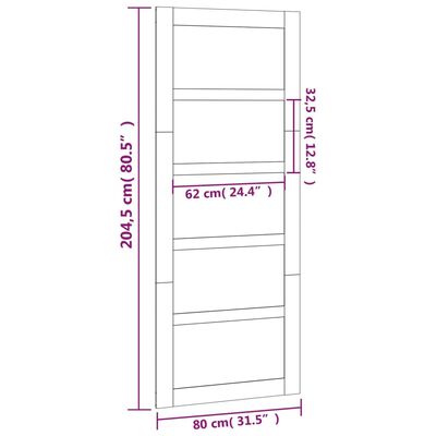 vidaXL Vrata za staju 80 x 1,8 x 204,5 cm od masivne borovine