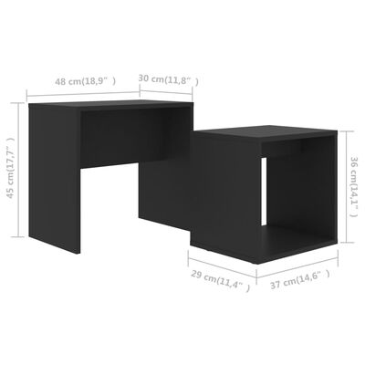 vidaXL Set stolića za kavu crni 48 x 30 x 45 cm od iverice