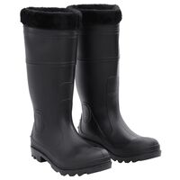 vidaXL Čizme za kišu s uklonjivim čarapama crne veličina 43 PVC