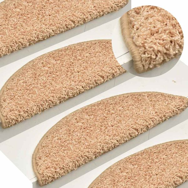 vidaXL Prostirke za stepenice 15 kom 65x21x4 cm zlatne poluokrugle velike