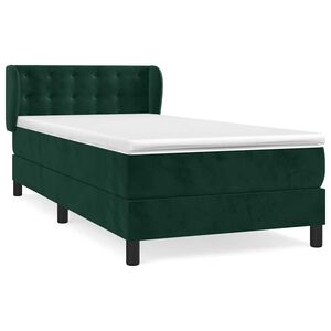 vidaXL Box spring krevet s madracem tamnozeleni 80 x 200 cm bar&scaron;unasti