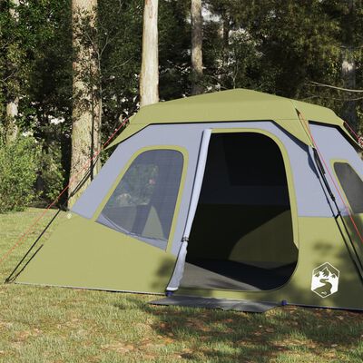 vidaXL Šator za kampiranje za 6 osoba zeleni vodootporni