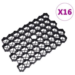 vidaXL Rešetke za travu 16 kom crne 60 x 40 x 3 cm plastične