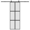 vidaXL Klizna vrata s priborom 76 x 205 cm kaljeno staklo i aluminij