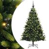 vidaXL Umjetno savitljivo božićno drvce s 300 LED dioda Zelena 210 cm