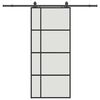 vidaXL Klizna vrata s priborom crna 90 x 205 cm od ESG stakla