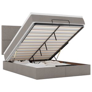 vidaXL Otomanski krevet s madracem i LED diodama tupe 140x190 cm