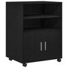 vidaXL Cabinet s policom s kotačem Crni hrast 60 x 48 x 74.5 cm